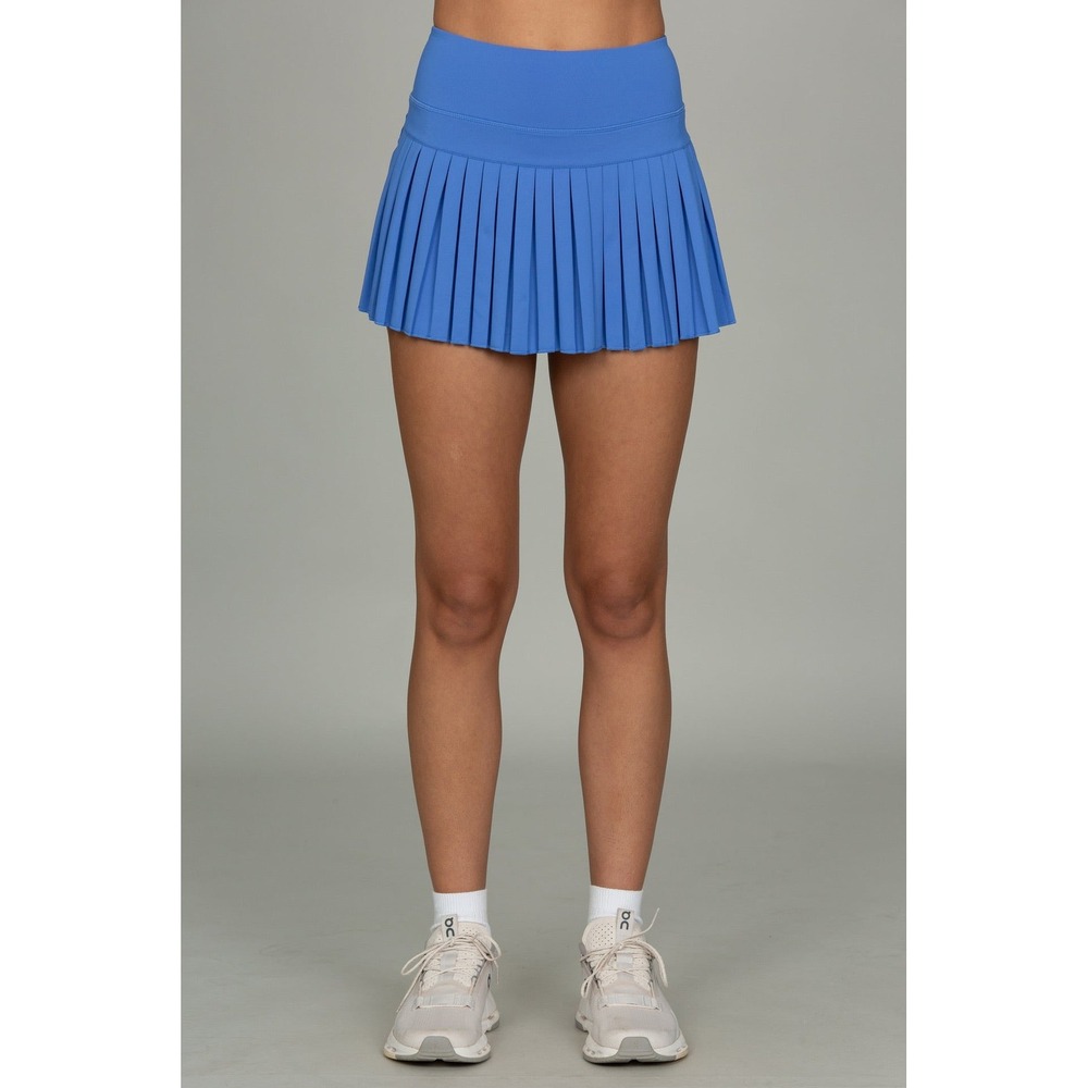 Goldhinge Women Blue Pleated Tennis Skort High Waisted Athletic Mini Skirt